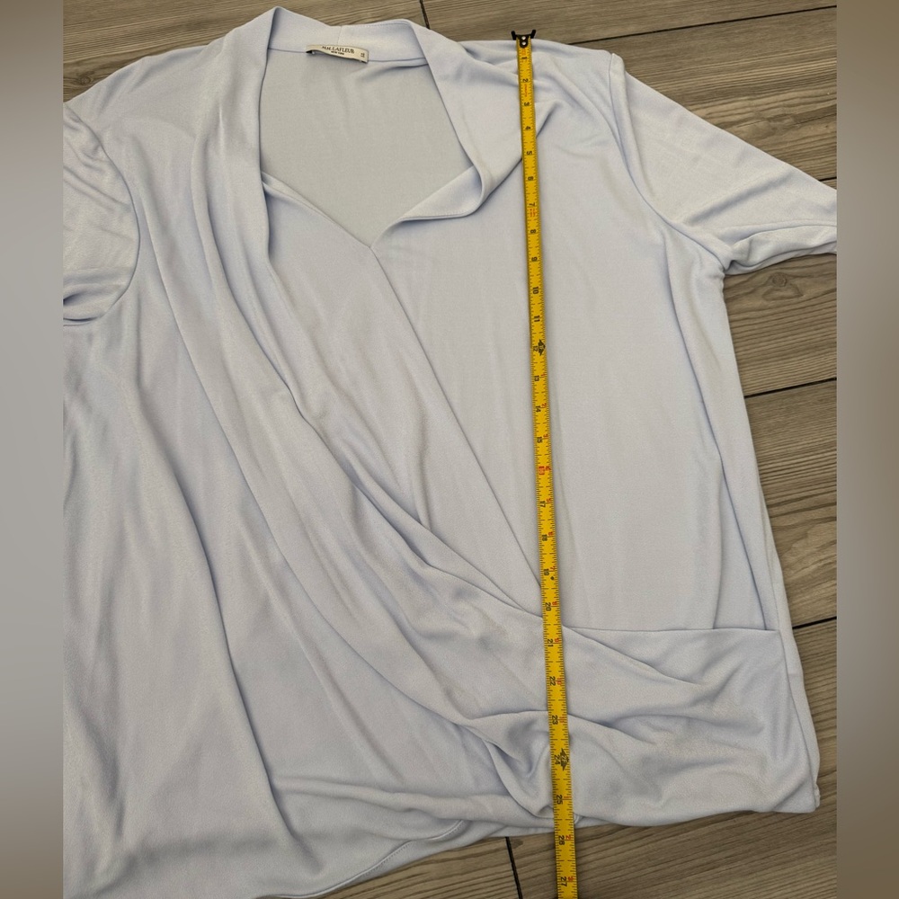 MM LAFLEUR New York The Beneuve TOP in Oxford Blue Drape Front - Picture 7 of 8